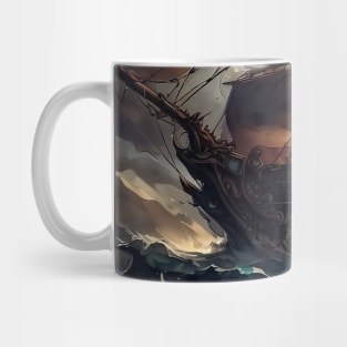 Galleon ship at sea during storm Mug